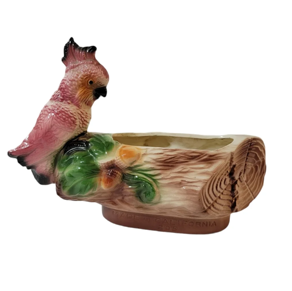 Vintage California Pottery Cockatoo Planter